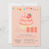 Douce UNE, invitation cupcake pour la fête du 1er  (Devant)
