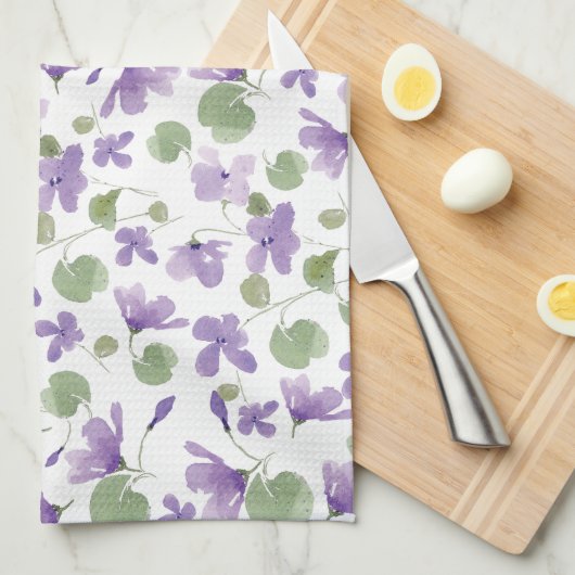 Douce Violets Serviette de cuisine (Quart Plié)