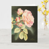 Doucement carte de voeux de rose de rose (Fleur jaune)