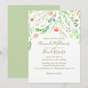 Doucement romantique Faire-part de mariage flora
