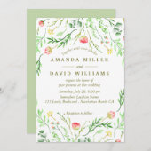 Doucement romantique | Faire-part de mariage flora (Devant / Derrière)