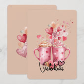 Douces Boissons & Cœurs Tasses Roses Carte de la S (Devant / Derrière)