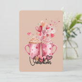 Douces Boissons & Cœurs Tasses Roses Carte de la S (Debout devant)