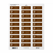 Douces Étiquettes d'Adresse Cœurs Paisley au Choco (Feuille entière)