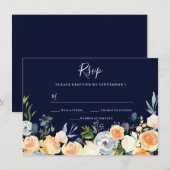 Douces fleurs de pêche Faire-part de mariage de ma (Devant / Derrière)