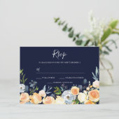 Douces fleurs de pêche Faire-part de mariage de ma (Debout devant)
