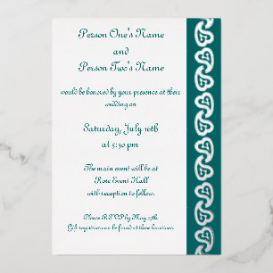Douces invitations en feuille de cuivre avec coeur
