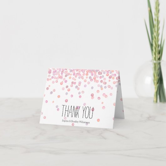 Douces Merci points de confettis rose aquarelle (Devant)