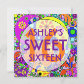 Douceur colorée 16 Invitations de fête d'anniversa (Devant)