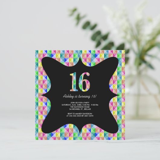 Douceur colorée moderne 16 Invitations (Debout devant)