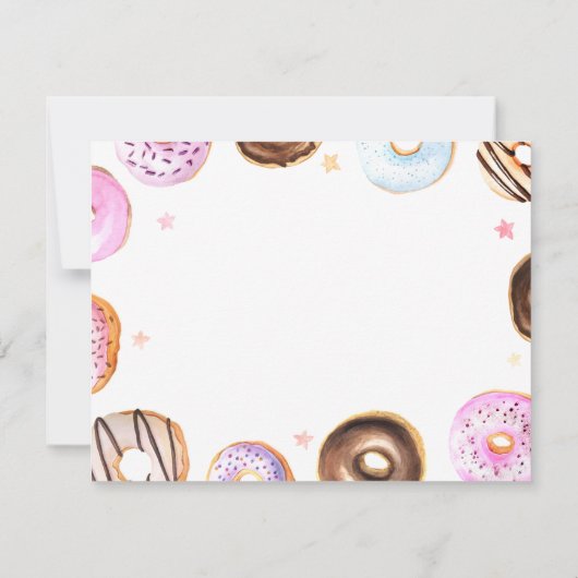 Douceur mignonne Donuts Une note de la carte de no (Dos)