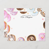 Douceur mignonne Donuts Une note de la carte de no (Devant / Derrière)