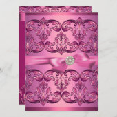 Douceur rose pâle et poitrine16 Invitation d'anniv (Devant / Derrière)