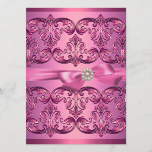 Douceur rose pâle et poitrine16 Invitation d'anniv