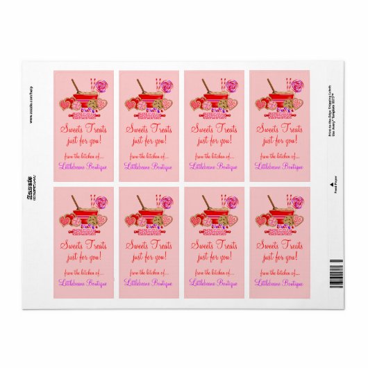Douceurs Grands Étiquettes (Feuille entière)