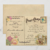 Douche à thé nuptiale, style vieille carte postale (Devant / Derrière)