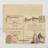 Douche à thé nuptiale, style vieille carte postale (Devant / Derrière)