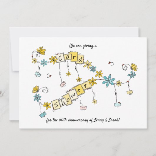 Douche Anniversaire d'or par invitation postale (Devant)