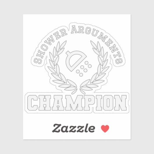 Douche argumenten kampioen sticker (Vel)