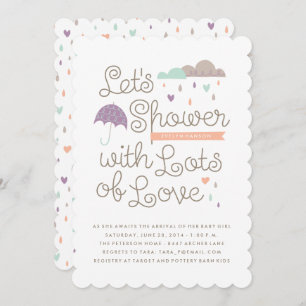 Douche avec Amour Baby shower Invitation - Violet