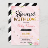 Douche avec amour nuptiale invitation douche (Devant / Derrière)