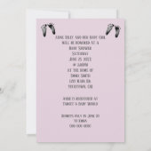 Douche bébé fille avec bébé pieds Invitation (Dos)