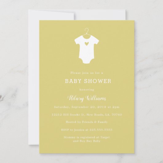 Douche bébé jaune doux Invitations (Devant)