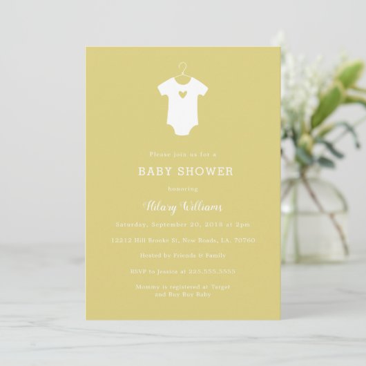 Douche bébé jaune doux Invitations (Debout devant)