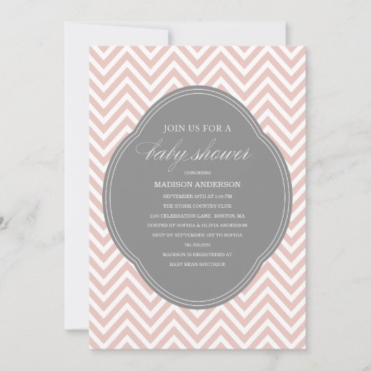DOUCHE CHEVRON | INVITATIONS DE DOUCHE BÉBÉ (Devant)