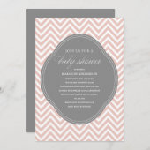 DOUCHE CHEVRON | INVITATIONS DE DOUCHE BÉBÉ (Devant / Derrière)