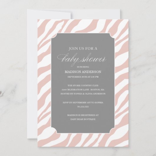 DOUCHE CHIC SAFARI| INVITATIONS DE DOUCHE BÉBÉ (Devant)
