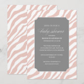 DOUCHE CHIC SAFARI| INVITATIONS DE DOUCHE BÉBÉ (Devant / Derrière)