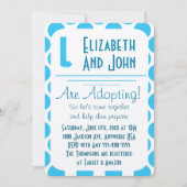 Douche d'adoption Invitation moderne points bleus  (Devant)