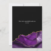 Douche d'agate violet et or par invitation postale (Dos)