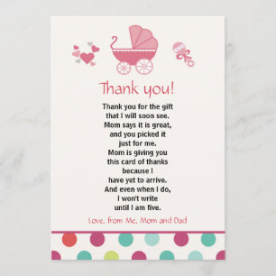 Douche de bébé de carte de remerciements de