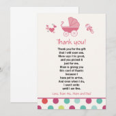 Douche de bébé de carte de remerciements de (Devant / Derrière)