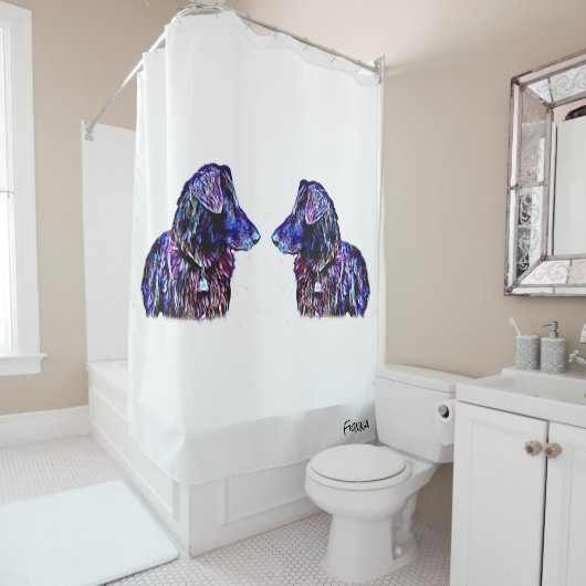 Douche de chien coloré rideau "Fionna" (En situation)