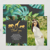 Douche de jungle de carte de remerciements de baby (Devant / Derrière)