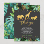 Douche de jungle de carte de remerciements de baby (Devant / Derrière)