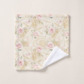 Douche de Mariage Florale aux Roses Roses (Gant de toilette)