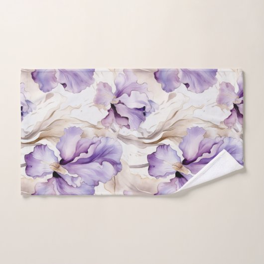 Douche de Mariage Florale Iris Violet Romantique (Serviette à main)