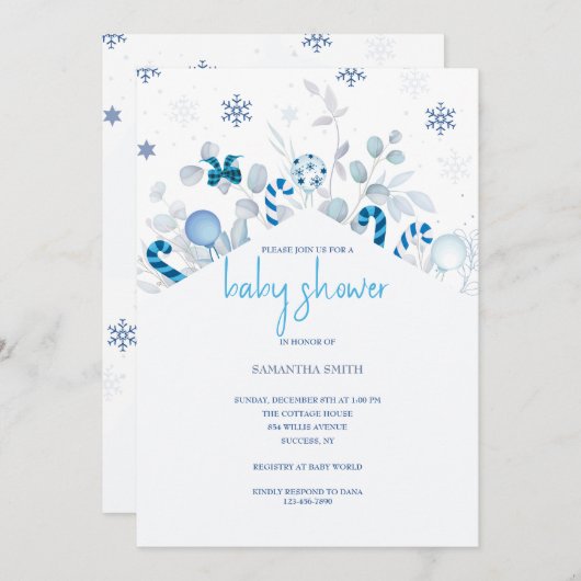 Douche de vacances pour Invitation garçon (Devant / Derrière)