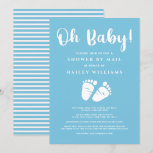 Douche door Mail Oh Baby Boy Voeten Blauw Wit Kaart