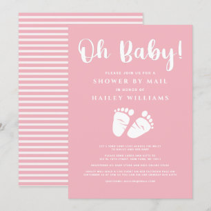 Douche door Mail Oh Baby Girl Voeten Roze Wit Kaart