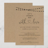 Douche elle avec amour nuptiale douche Invitation (Devant / Derrière)