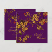 Douche en or - invitations Fêtes des mariées (Devant / Derrière)