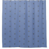 Douche Gris Bleu avec points blancs noirs> Rideaux de dou (Devant)