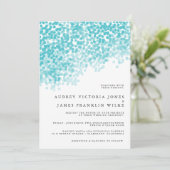 Douche légère turquoise | Invitations de mariage (Debout devant)
