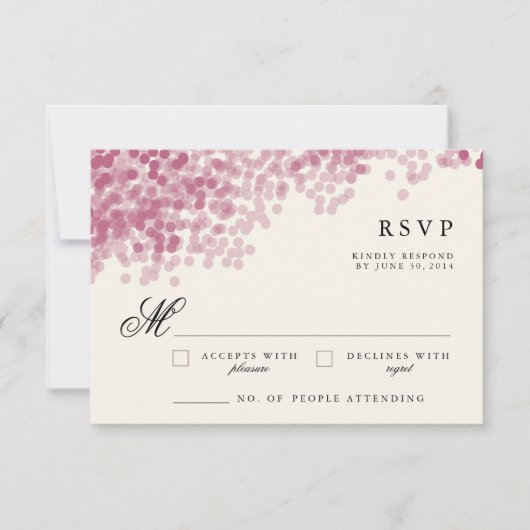Douche légère violet | Cartes de réponse RSVP rust (Devant)