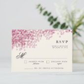 Douche légère violet | Cartes de réponse RSVP rust (Debout devant)
